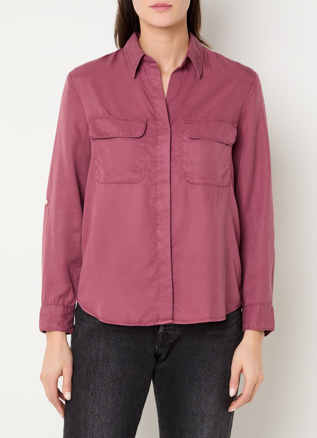 Levi's Elaine blouse met borstzakken - detail 4 kersenrood