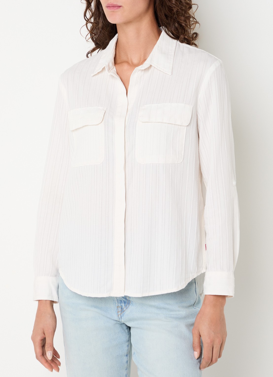 Levi's Elaine blouse met borstzakken - detail 2 gebroken wit