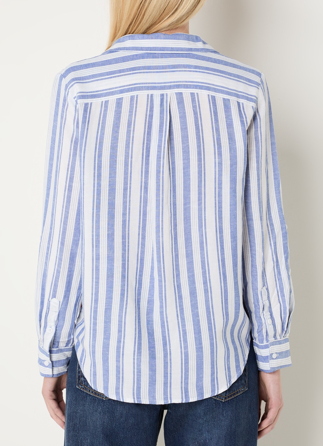 Levi's Elaine blouse met streepprint - achterkant 3 blauw