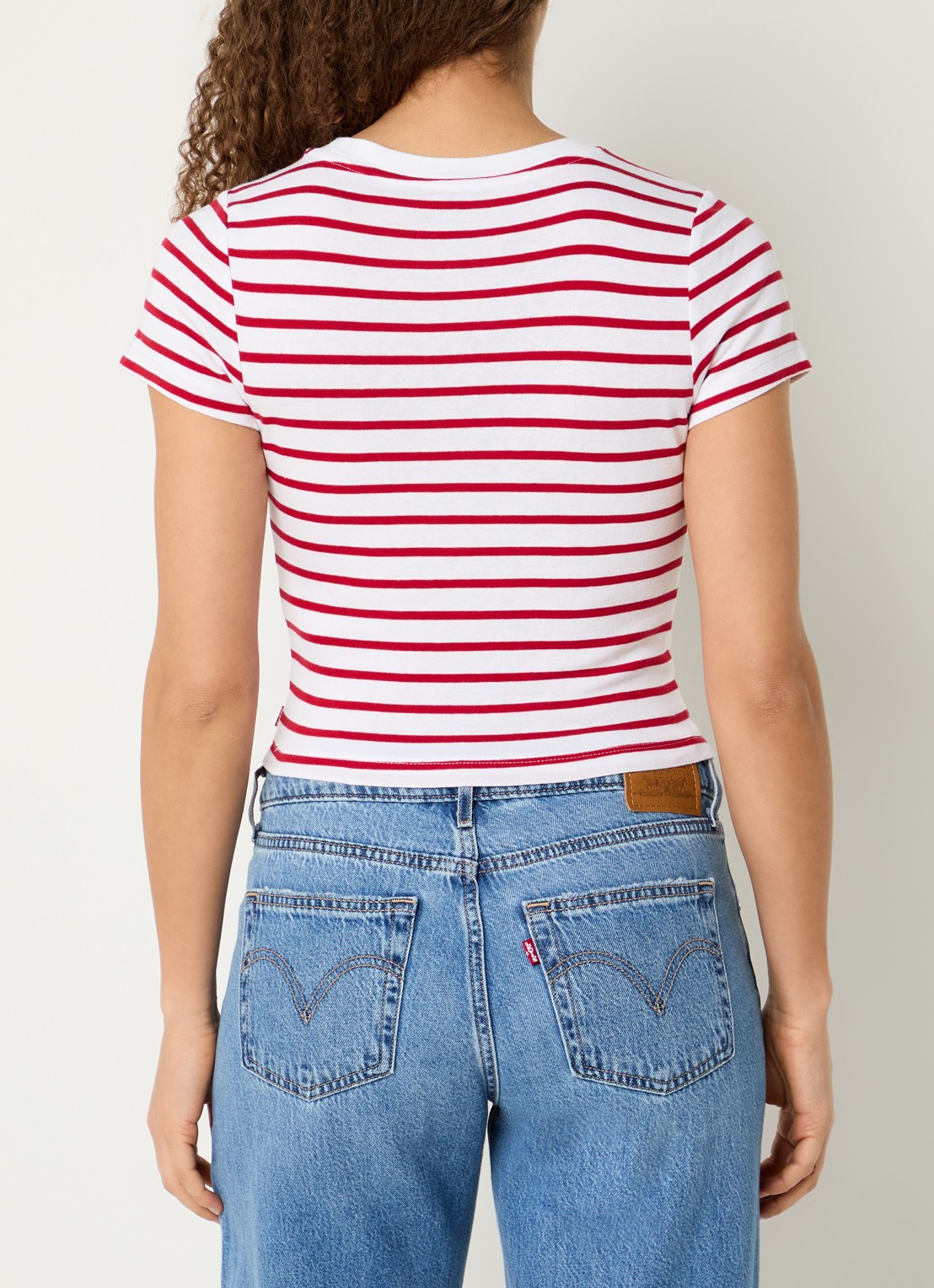 Levi's Emily T-shirt met streepprint - achterkant rood