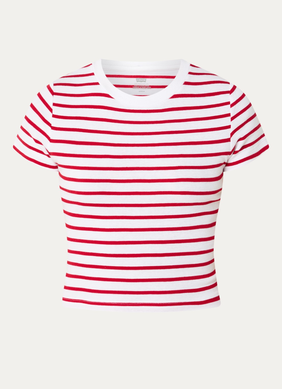 Levi's Emily T-shirt met streepprint - voorkant 2 rood
