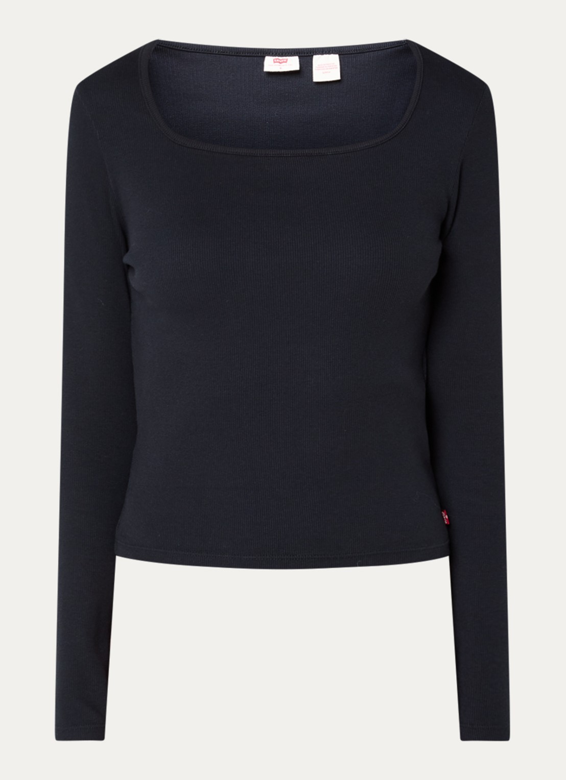 Levi's Essential ribgebreide longsleeve - voorkant zwart