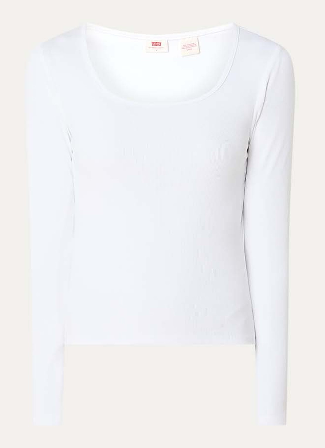 Levi's Essential ribgebreide top met stretch - voorkant 3 wit