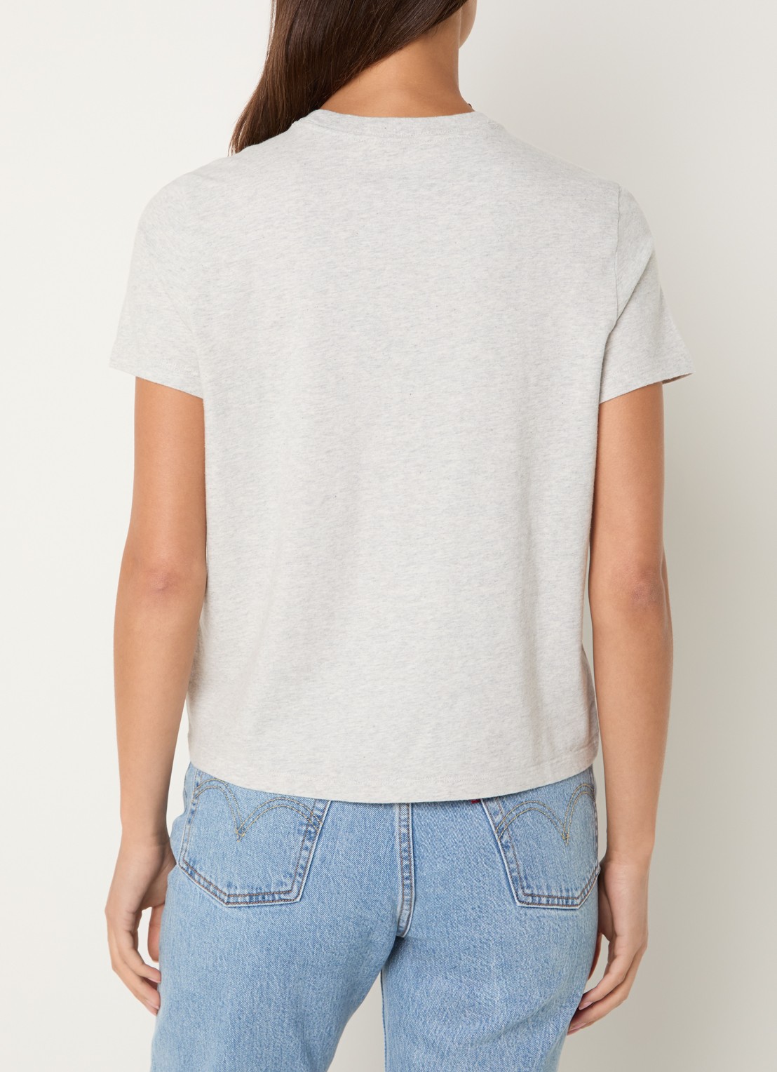 Levi's Favorite T-shirt met gemêleerd dessin - achterkant 3 grijsmele