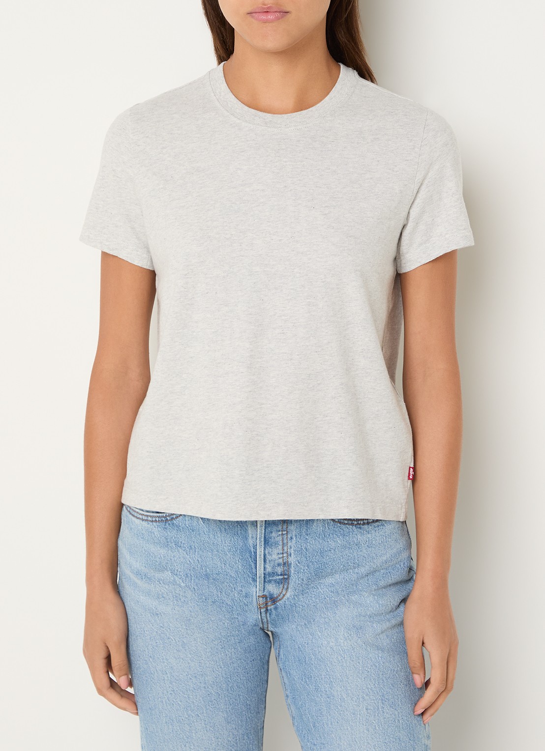 Levi's Favorite T-shirt met gemêleerd dessin - detail 4 grijsmele