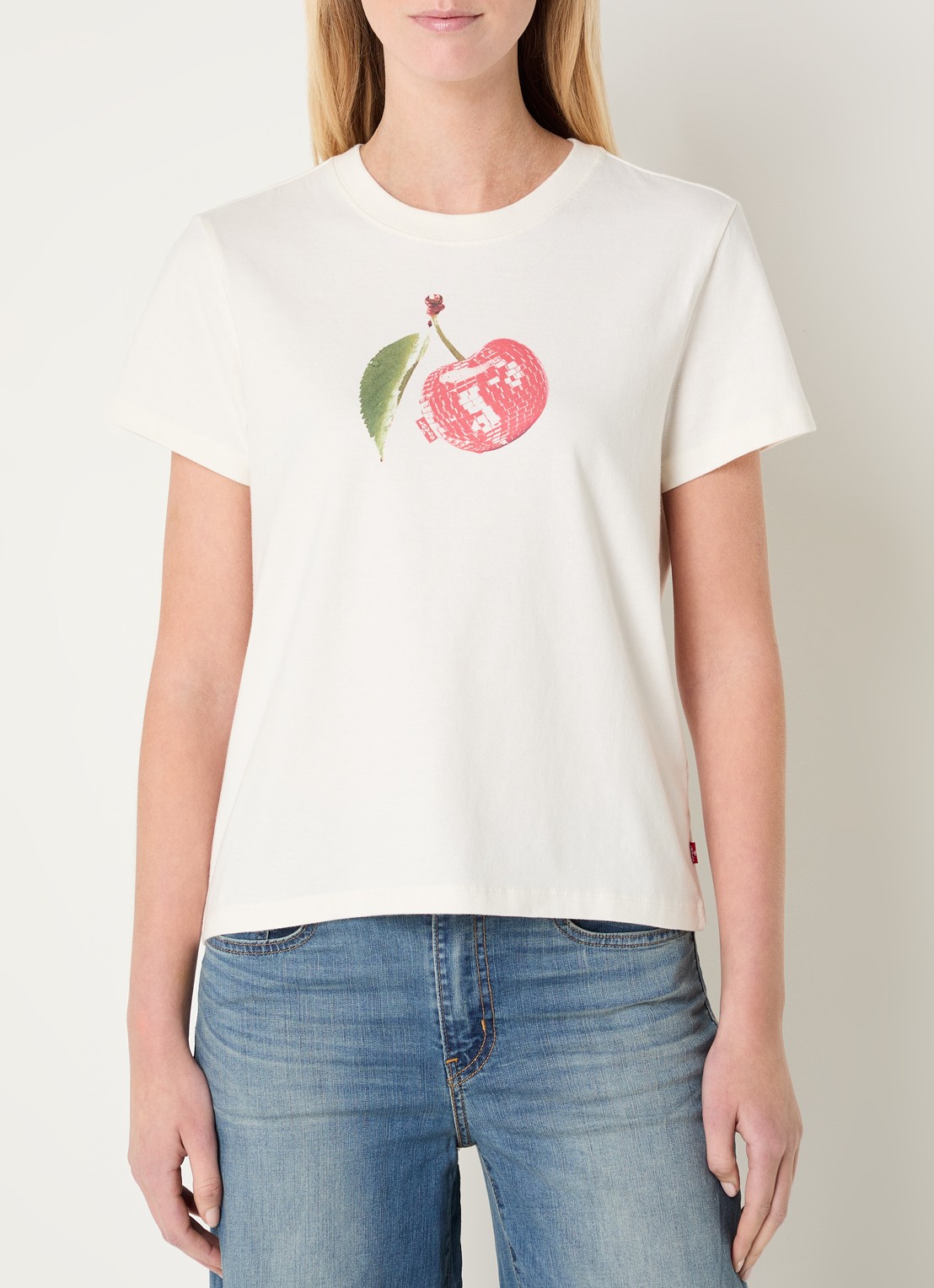 Levi's Favorite T-shirt met print - detail 4 gebroken wit