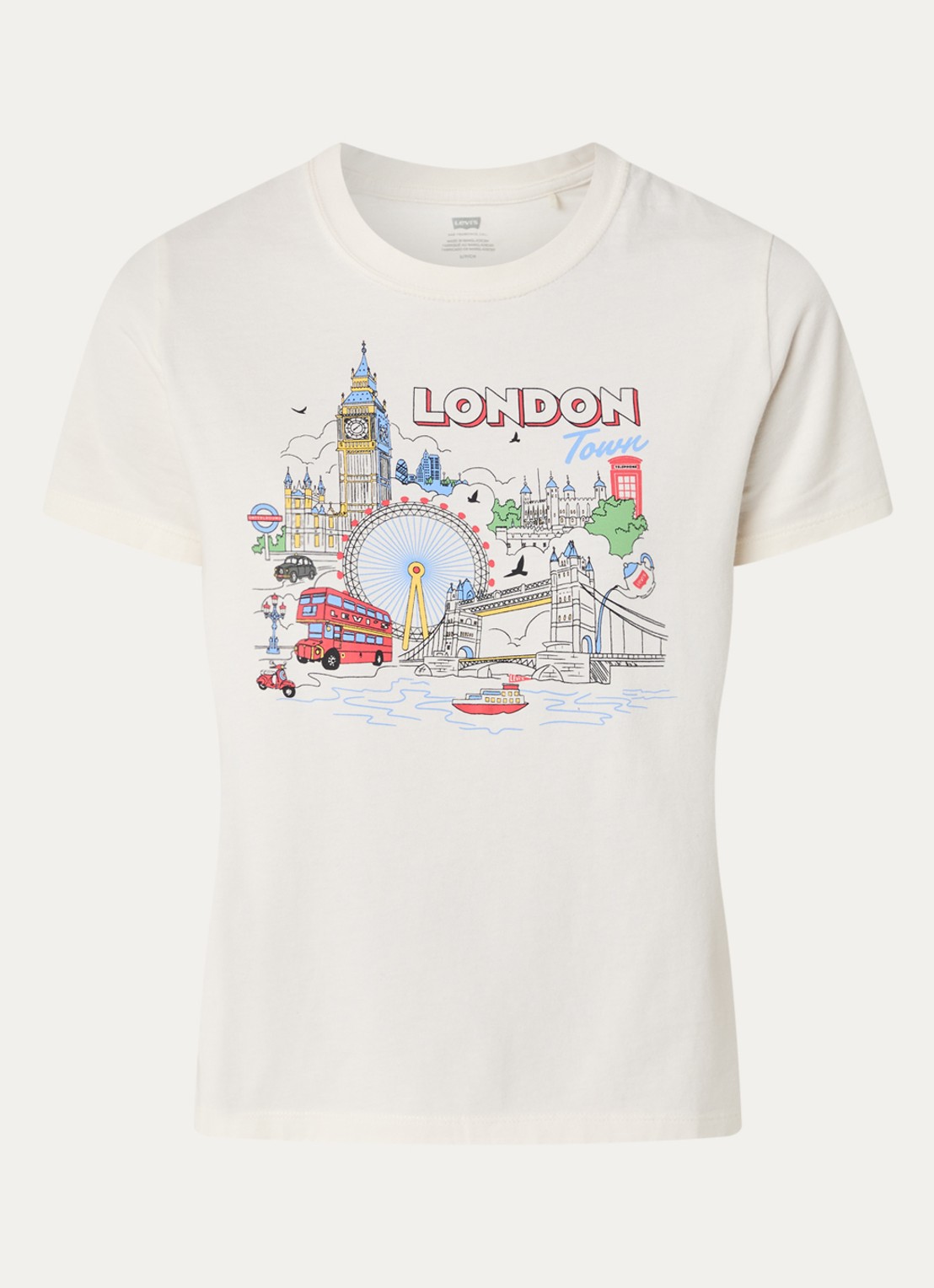 Levi's Favorite T-shirt met print - voorkant gebroken wit