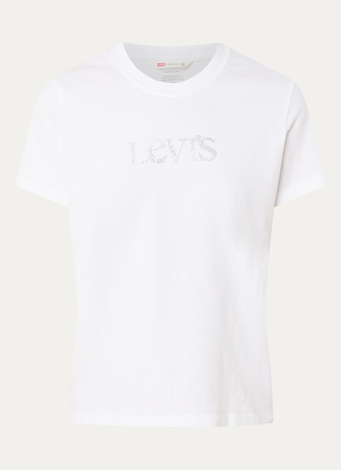 Levi's Favorite T-shirt met strass en logo - voorkant 3 wit