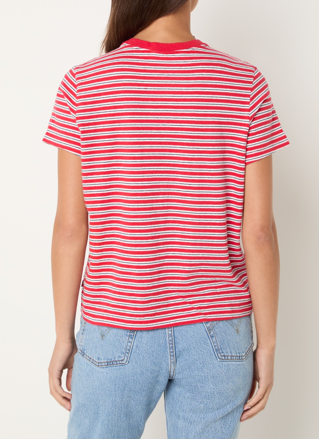 Levi's Favorite T-shirt met streepprint - achterkant 4 rood