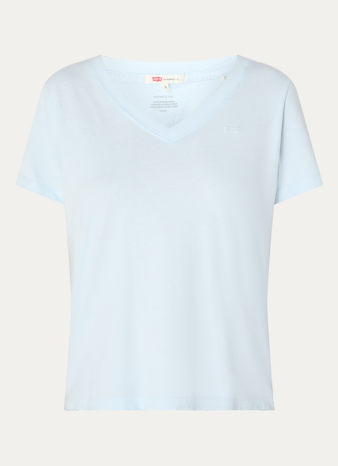 Levi's Favorite T-shirt met V-hals - voorkant 3 lichtblauw