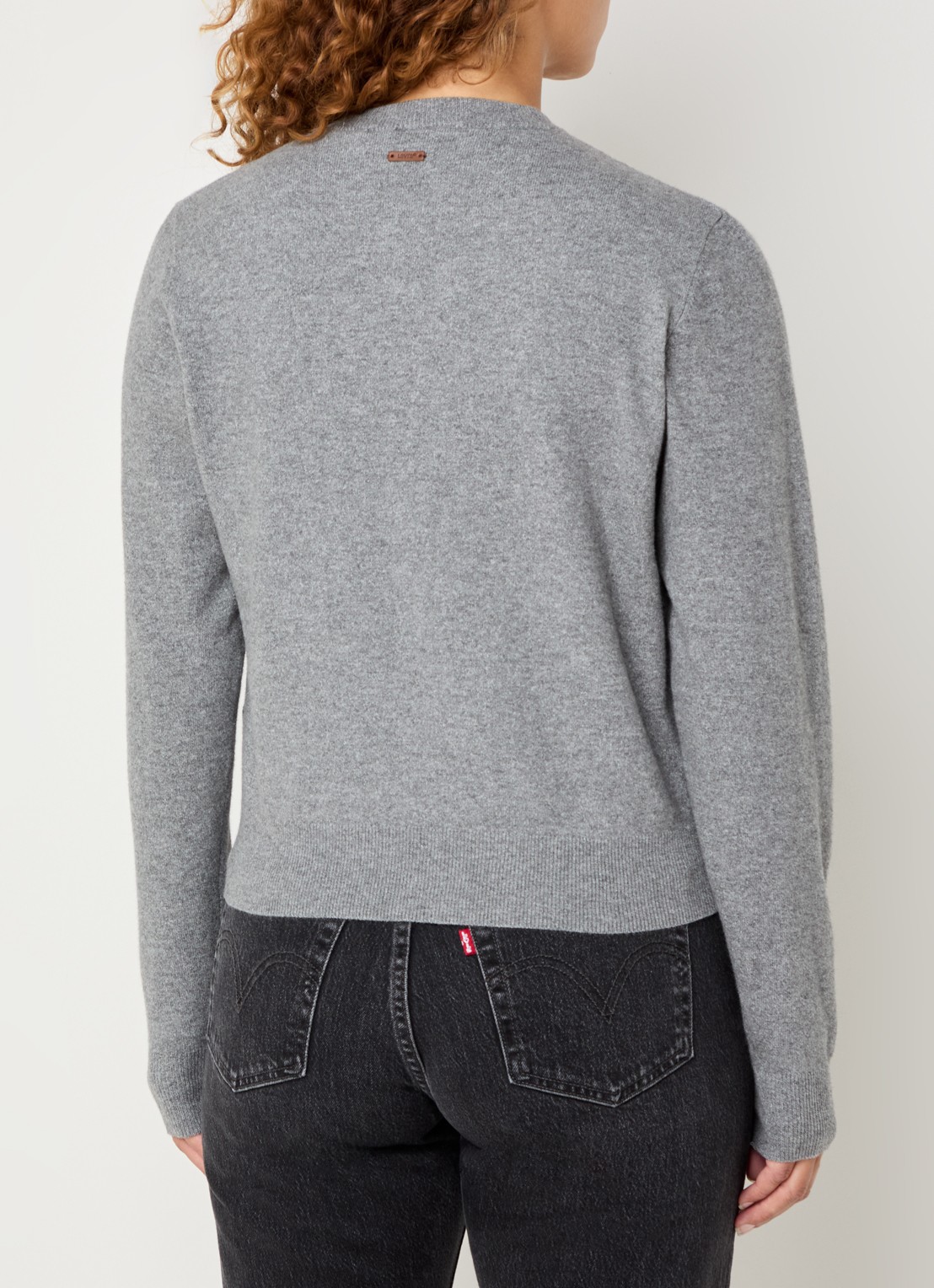 Levi's Fijngebreid vest met gemêleerd dessin - achterkant 3 grijsmele