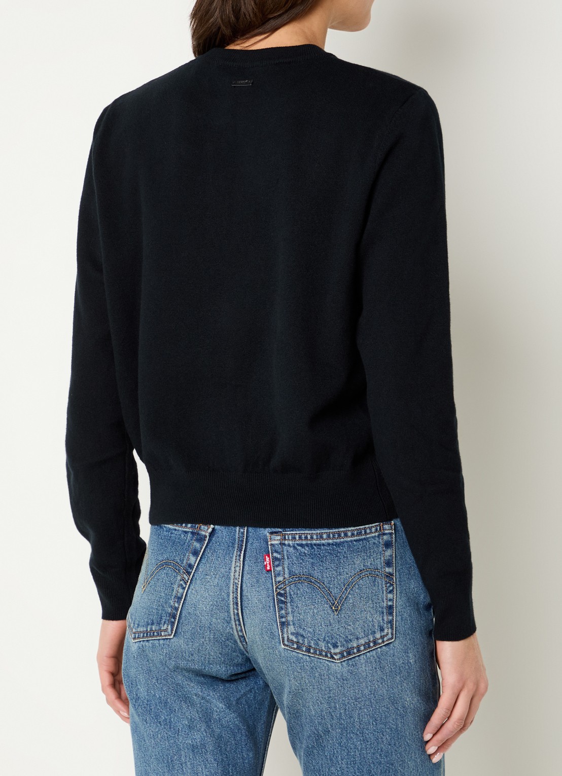 Levi's Fijngebreid vest met ronde hals - achterkant 4 zwart