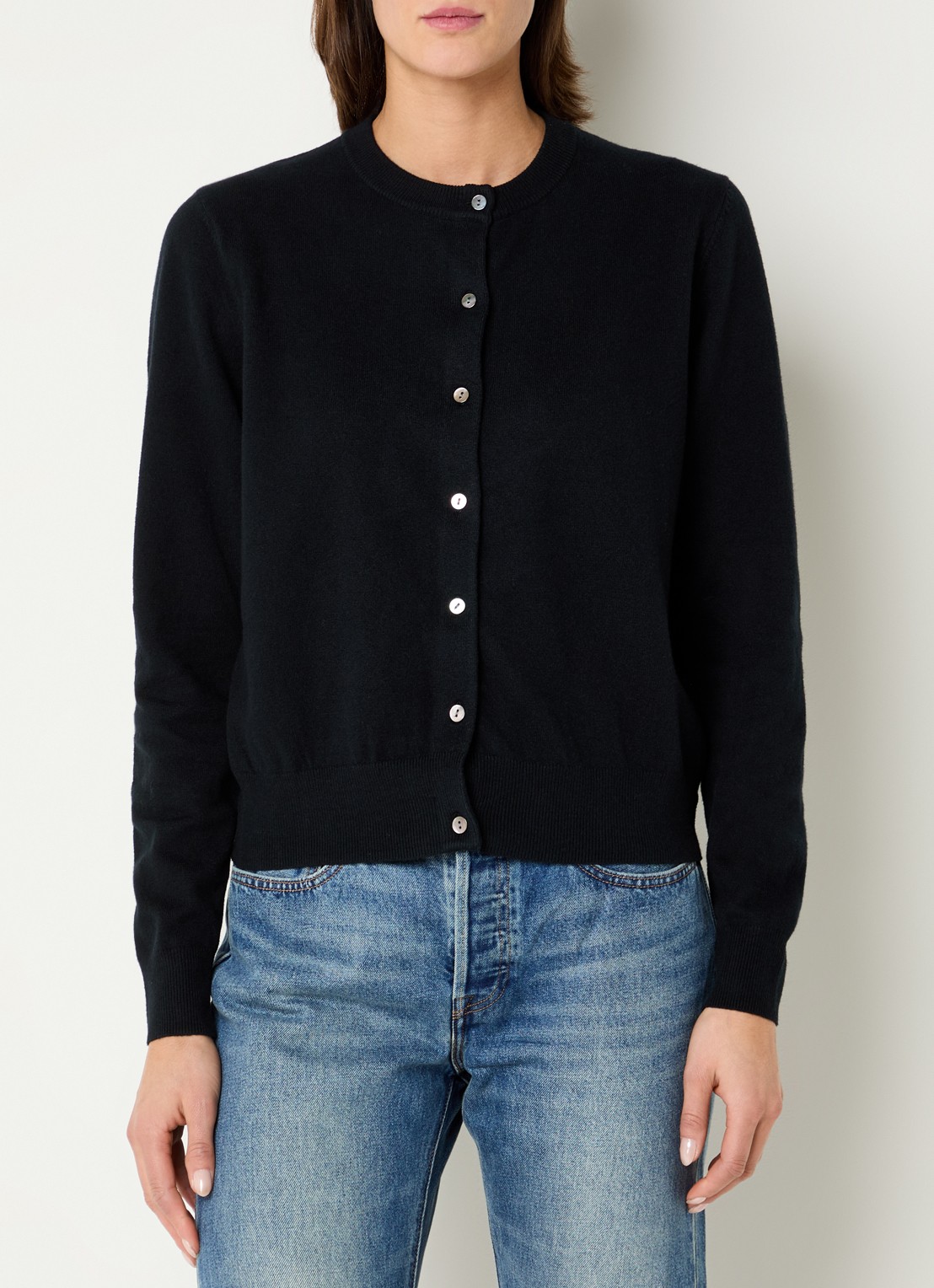 Levi's Fijngebreid vest met ronde hals - detail 3 zwart