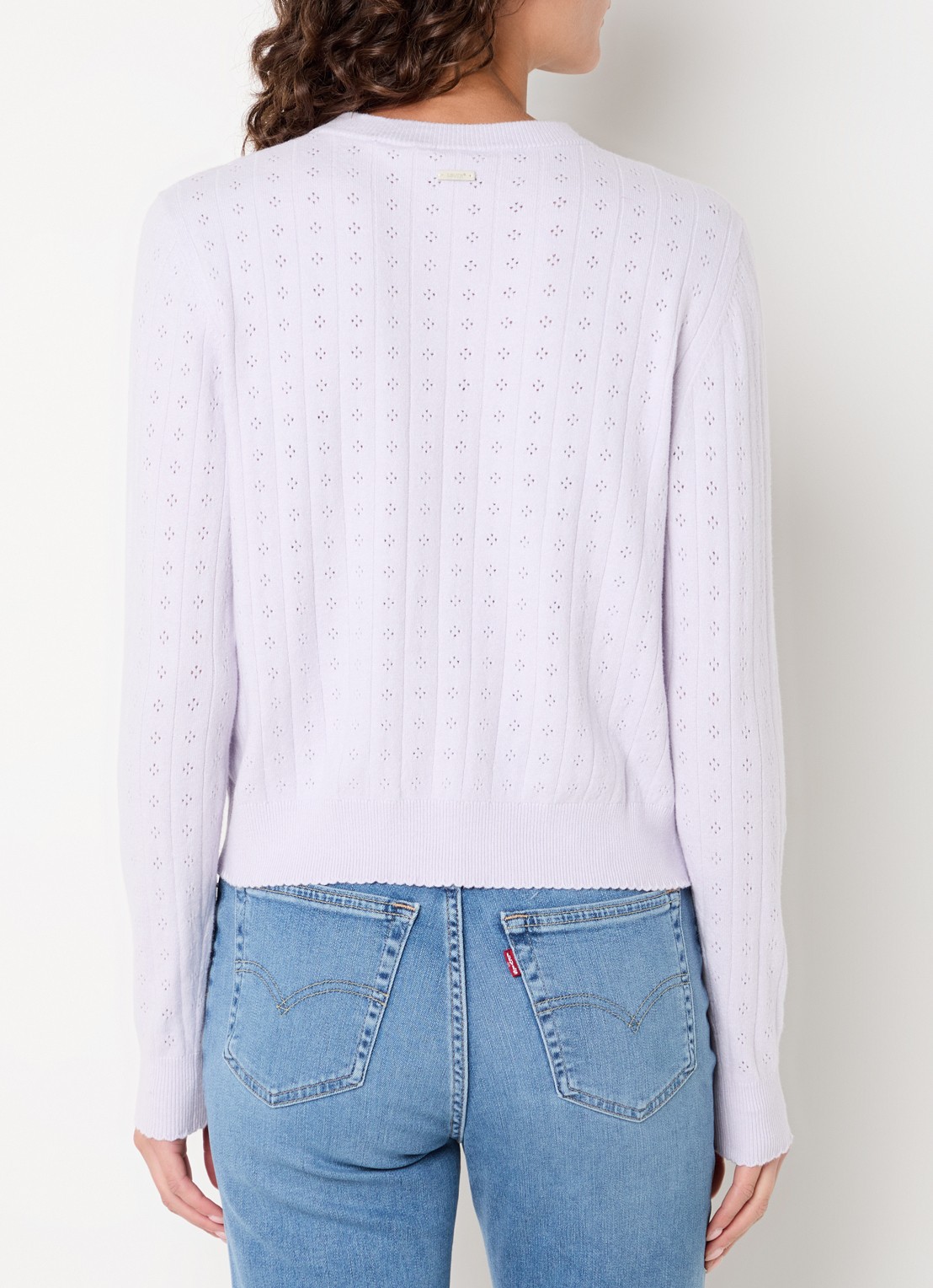 Levi's Fijngebreid vest met ronde hals - achterkant 2 lila