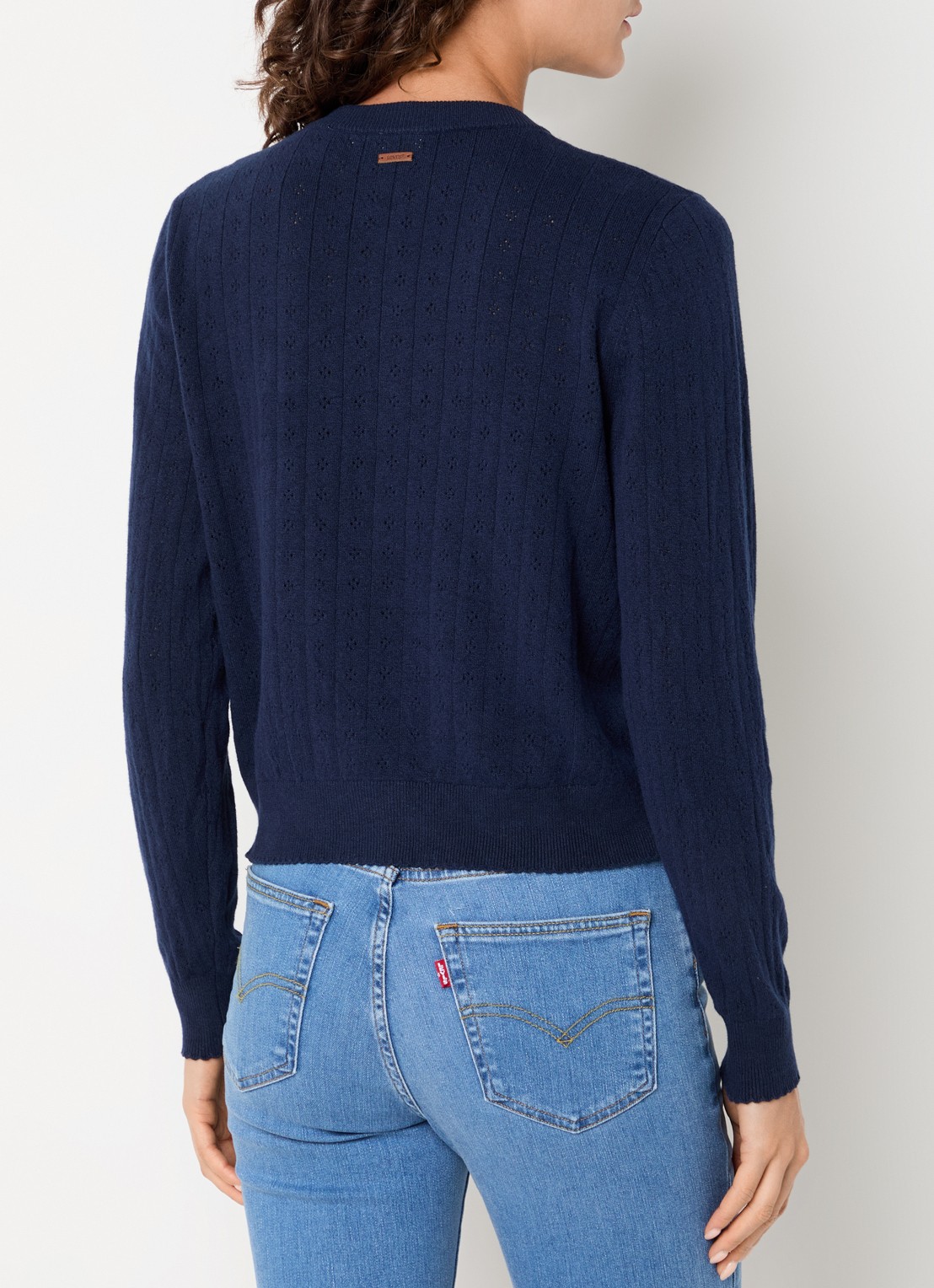 Levi's Fijngebreid vest met ronde hals - achterkant 2 donkerblauw