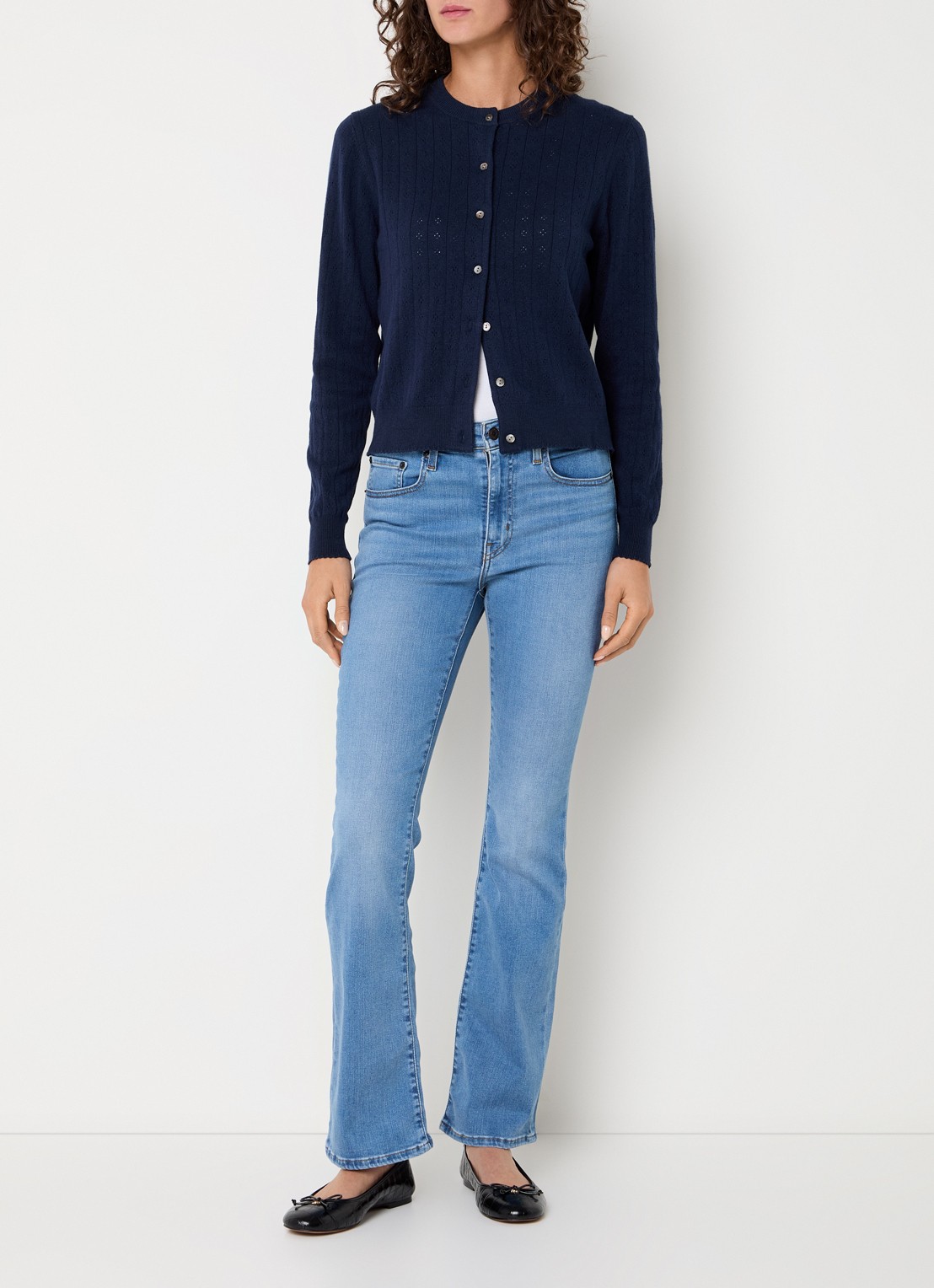 Levi's Fijngebreid vest met ronde hals - voorkant 4 donkerblauw