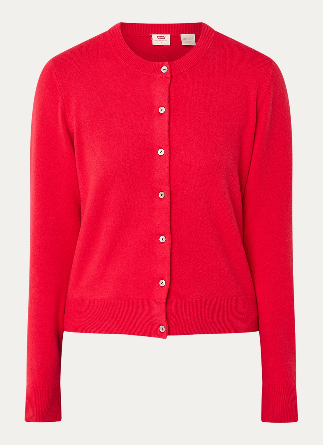 Levi's Fijngebreid vest met stretch - voorkant 3 rood