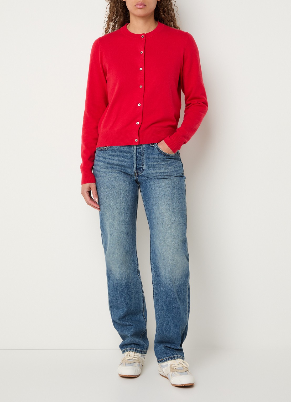 Levi's Fijngebreid vest met stretch - voorkant 4 rood