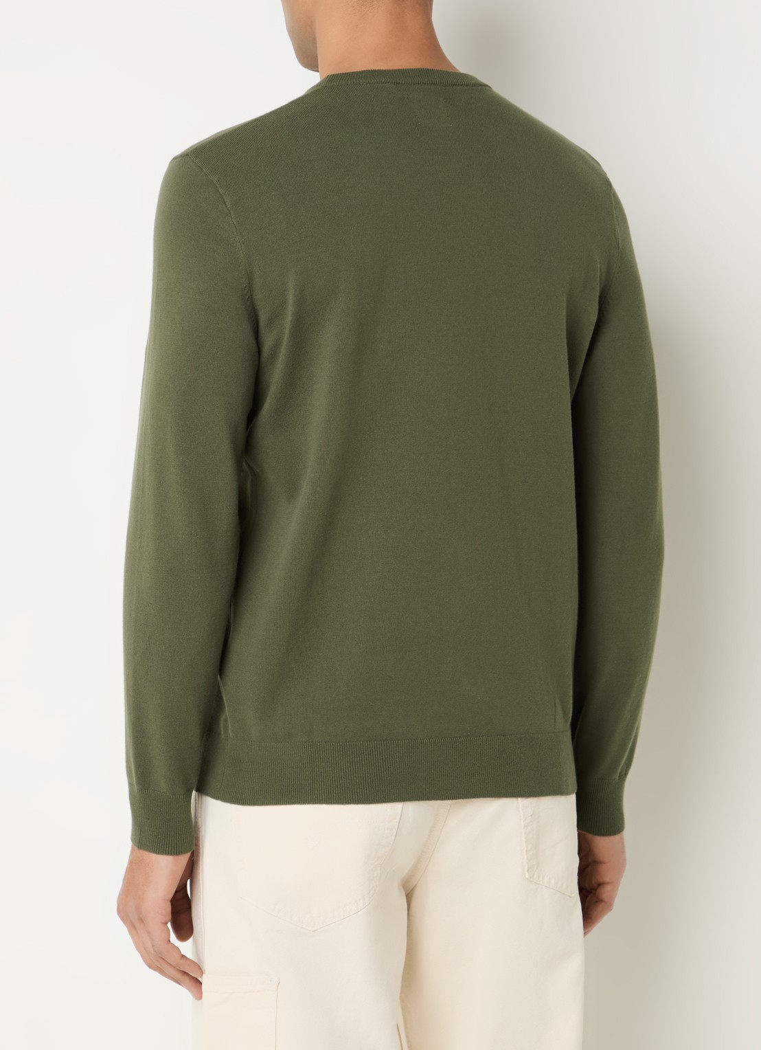 Levi's Fijngebreide pullover met logo - achterkant 3 bronsgroen