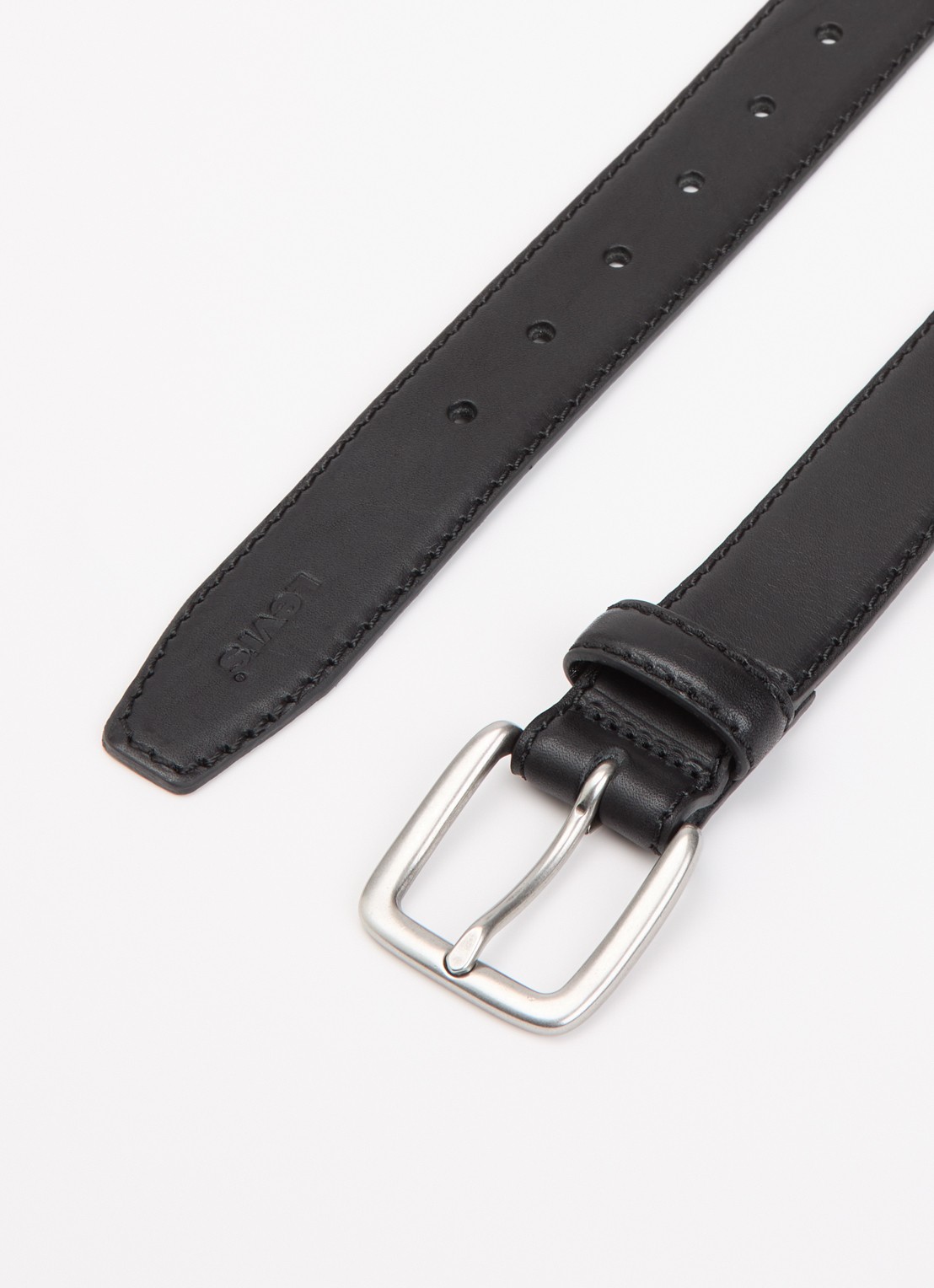 Levi's Finn riem van leer - detail zwart