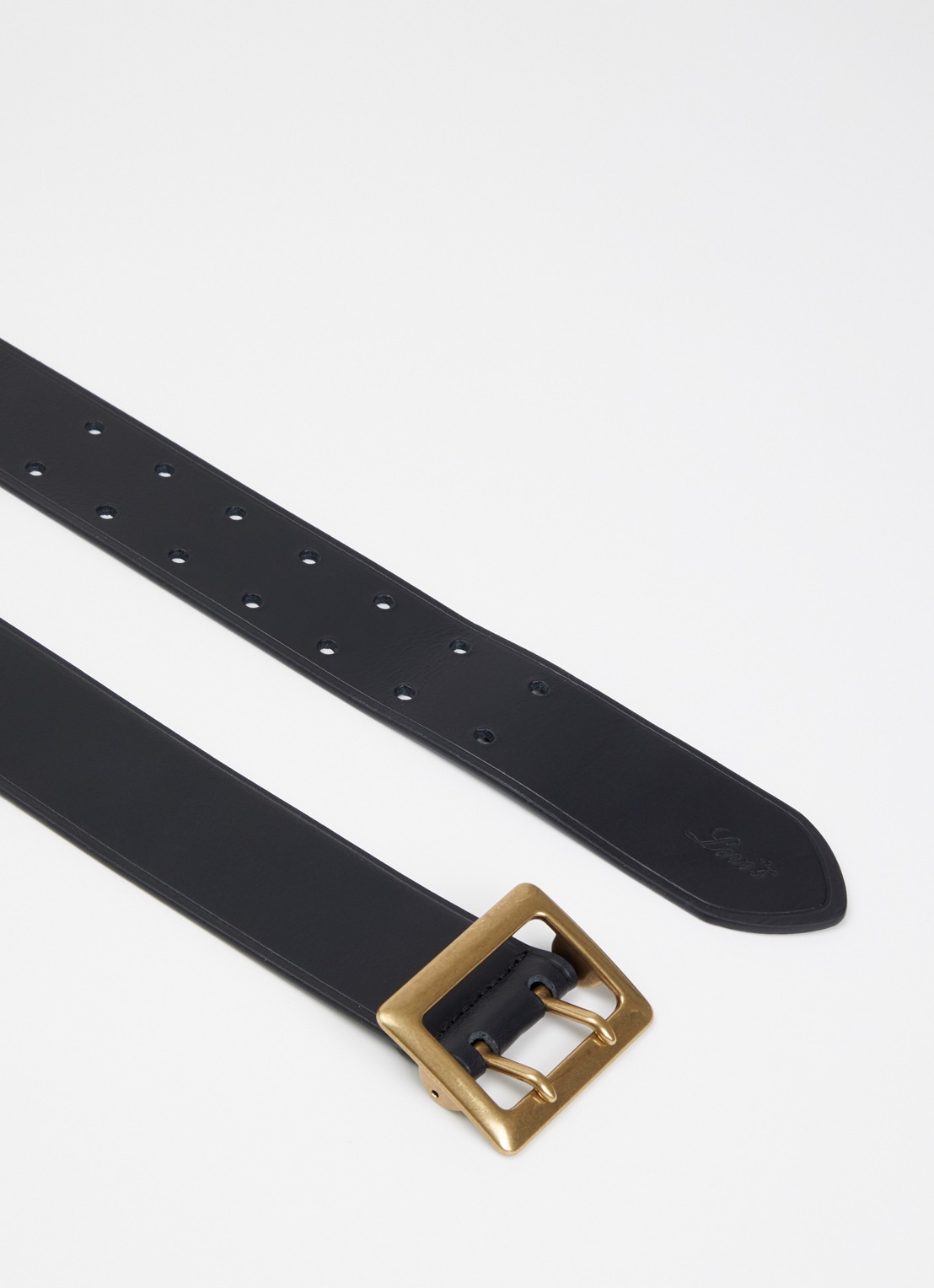 Levi's Frankie riem van buffelleer - detail 2 zwart