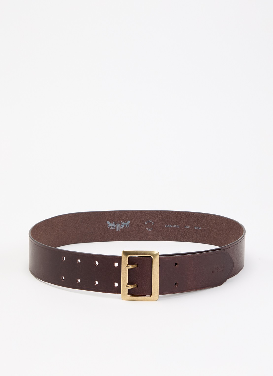 Levi's Frankie riem van leer - voorkant 2 kastanjebruin