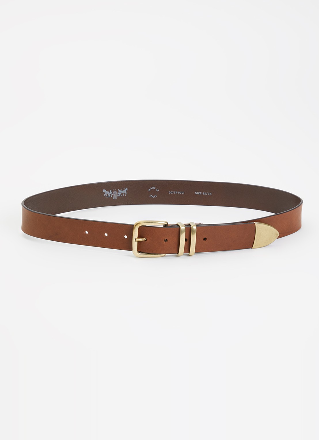 Levi's Freya riem van leer  - voorkant 2 cognac