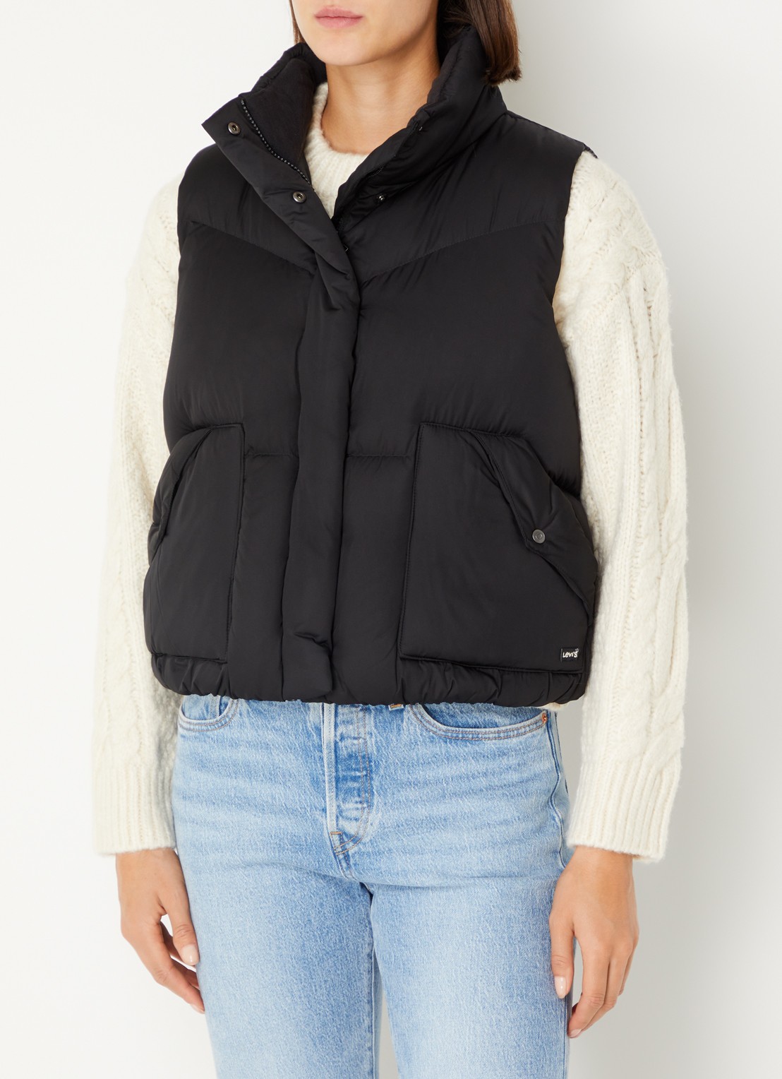 Levi's Gewatteerde bodywarmer met donsvulling - detail 4 zwart