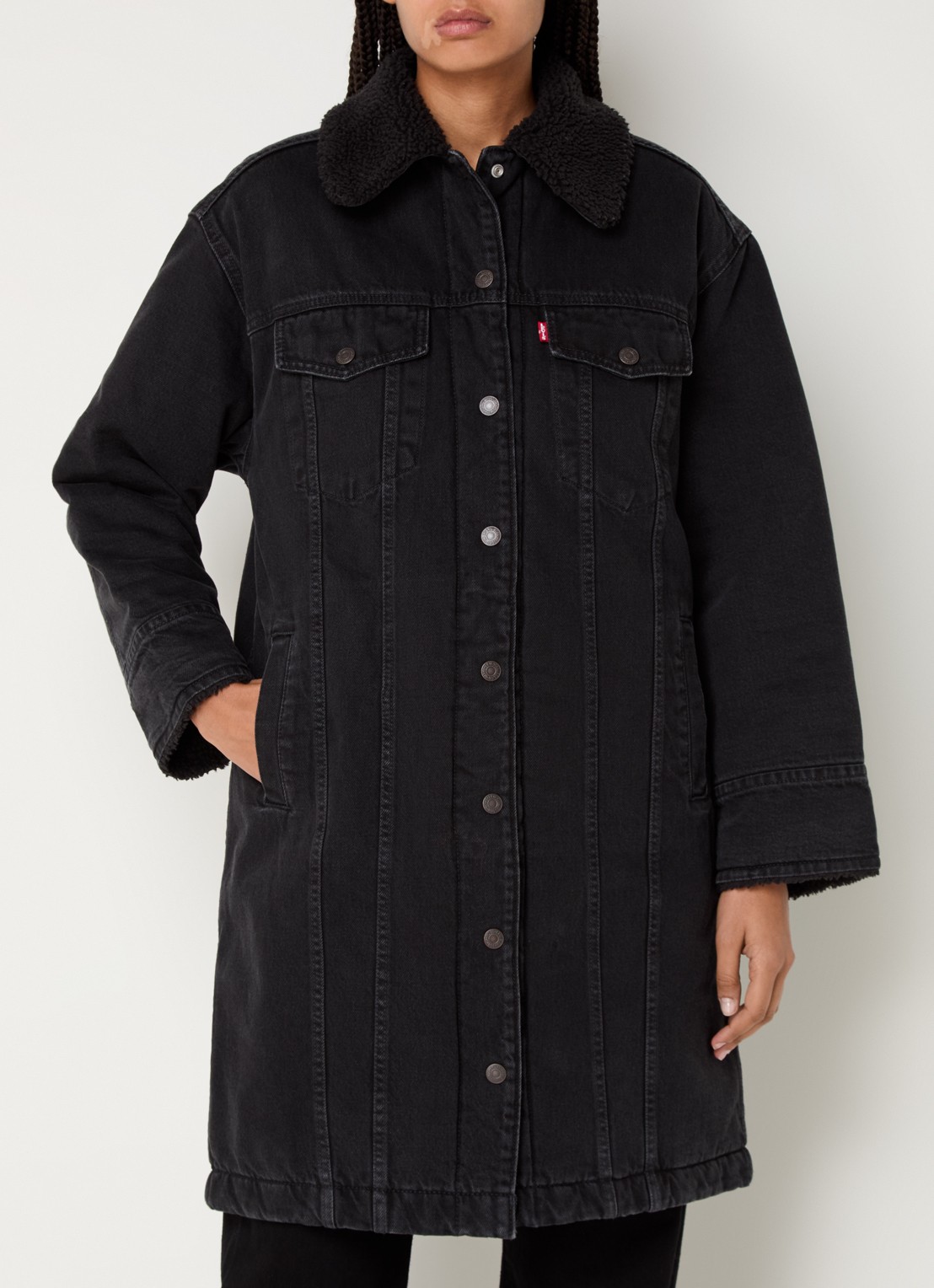 Levi's Gewatteerde spijkerjas met steekzakken - detail 4 zwart