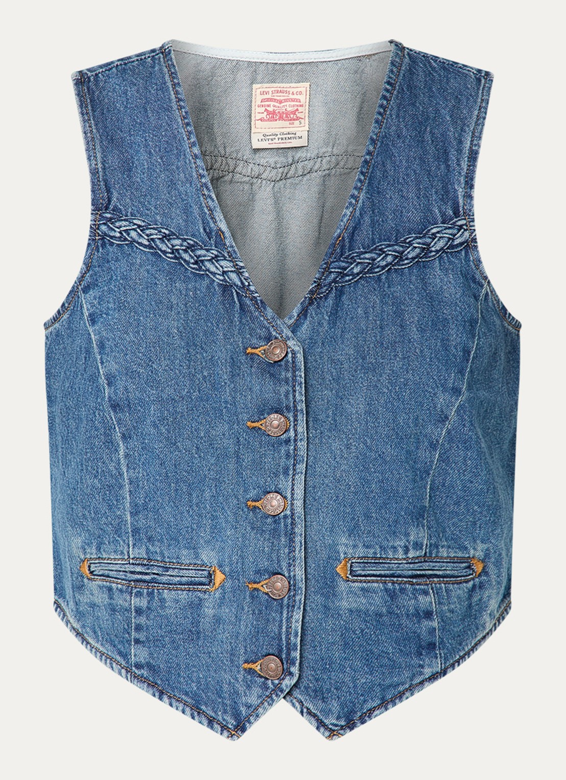 Levi's Gilet van denim - voorkant indigo