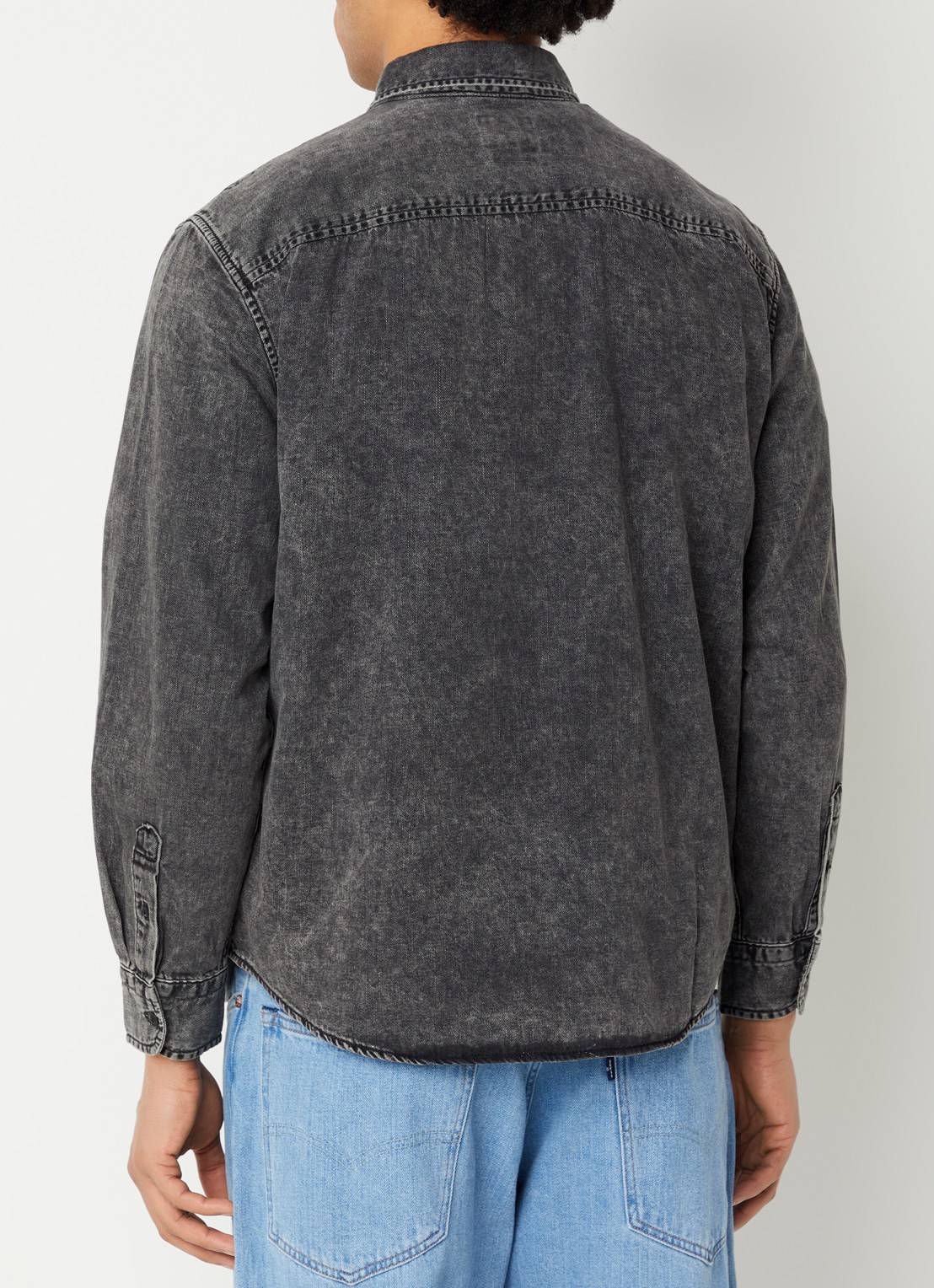 Levi's Gizmo overshirt van denim - achterkant antraciet