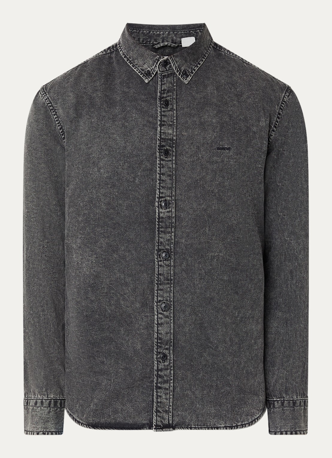 Levi's Gizmo overshirt van denim - voorkant 2 antraciet
