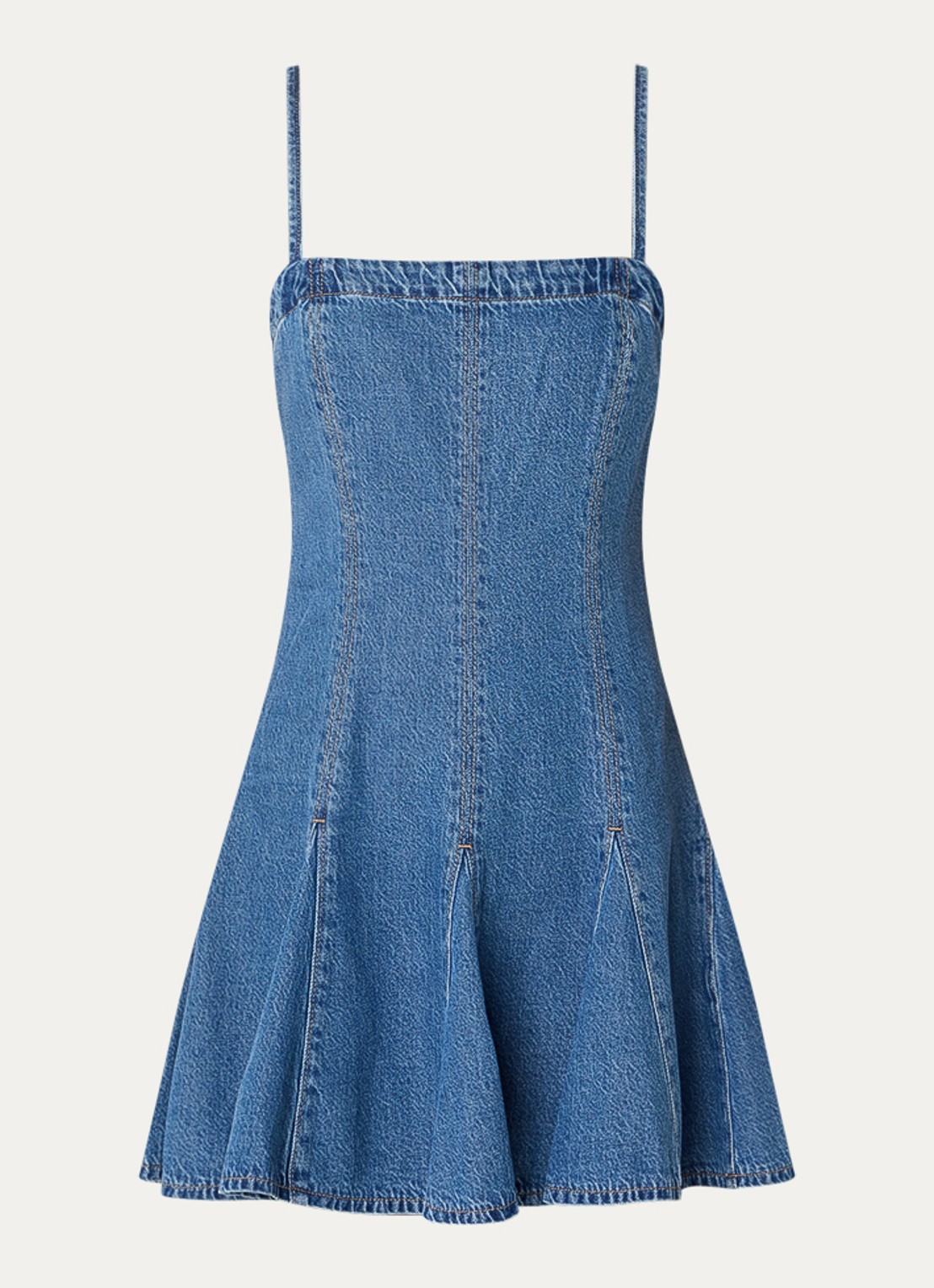 Levi's Godet mini A-lijn jurk met plooidetail - voorkant 2 indigo