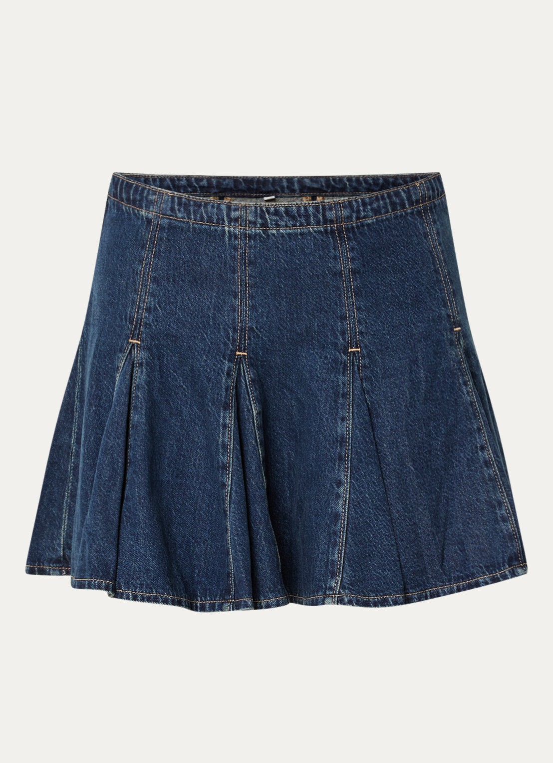 Levi's Godet mini spijkerrok met plooien - voorkant 3 indigo