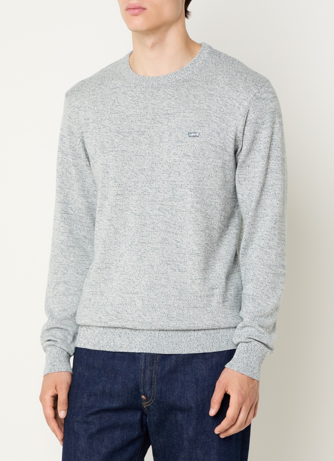 Levi's Grofgebreide pullover met gemêleerd dessin - detail 3 grijsmele
