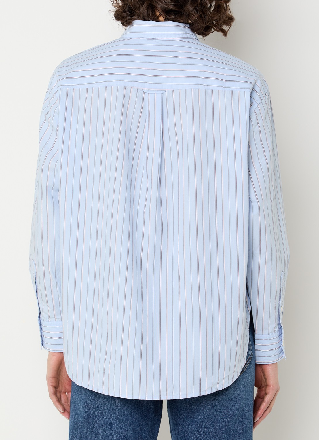 Levi's Harlie blouse met streepprint en borstzak - achterkant 4 lichtblauw