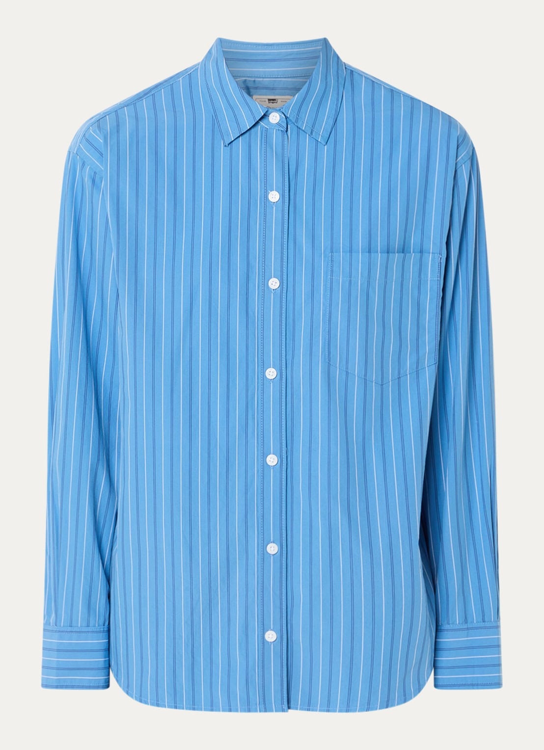 Levi's Harlie blouse met streepprint - voorkant 2 blauw