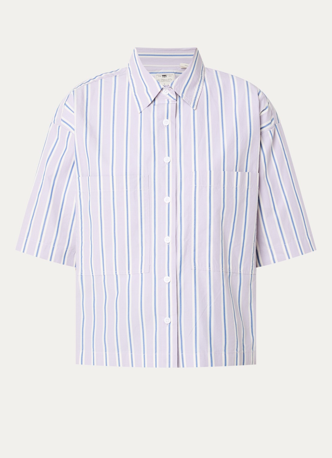 Levi's Harlie blouse met streepprint - voorkant lichtpaars