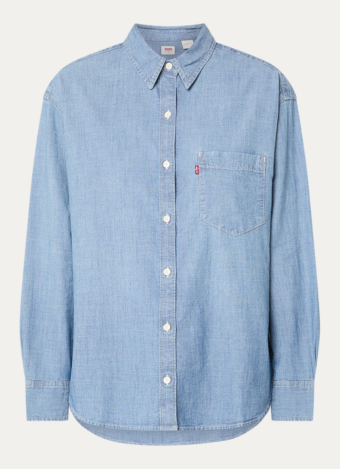 Levi's Harlie Boyfriend blouse van chambray met borstzak - voorkant 3 indigo