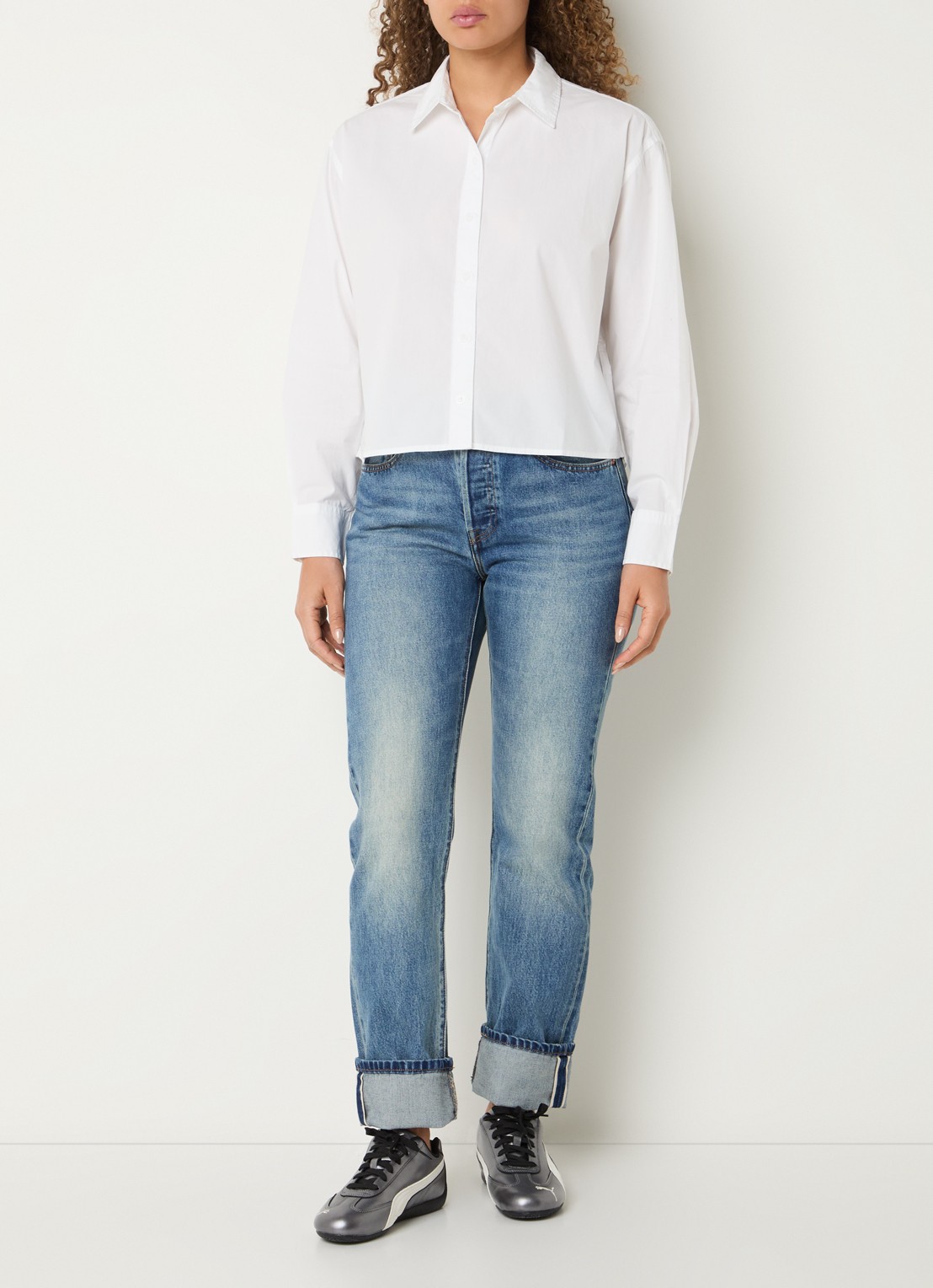 Levi's Harlie cropped blouse  - voorkant 3 wit