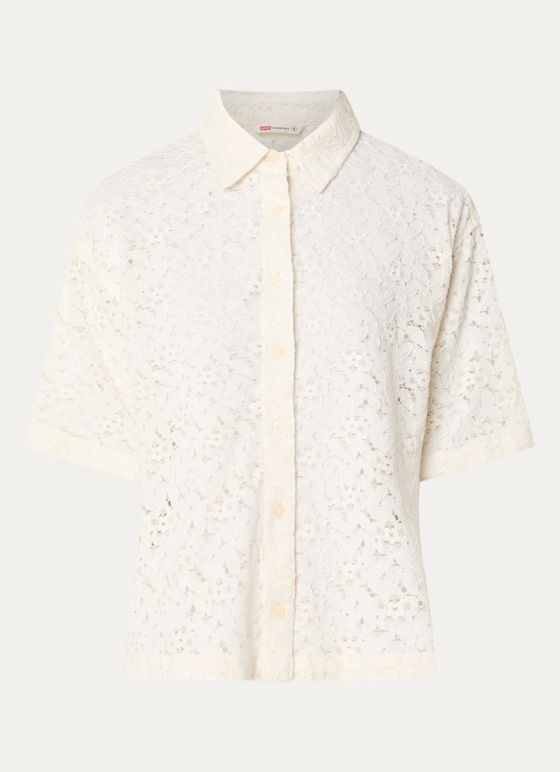 Levi's Harlie semi-transparante blouse van kant - voorkant 3 creme