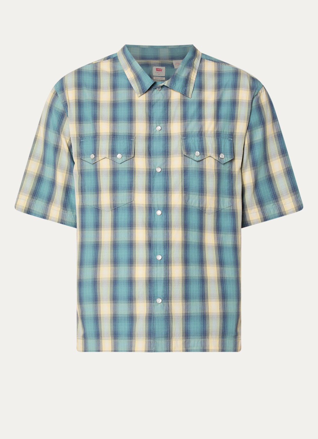 Levi's Harryson overshirt met ruitdessin - voorkant 2 geel
