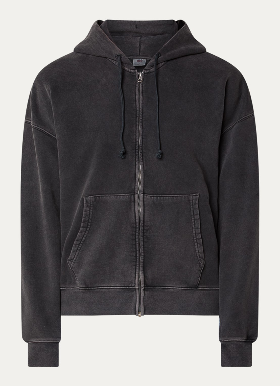 Levi's Hayes sweatvest met steekzakken - voorkant antraciet