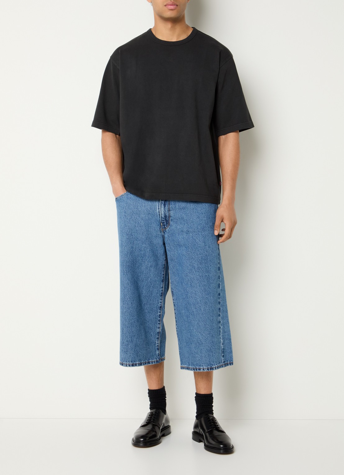 Levi's Heavyweight T-shirt met ronde hals - voorkant 3 zwart