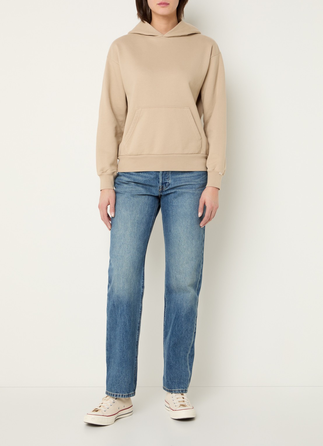 Levi's Heritage hoodie met logo - voorkant 5 beige