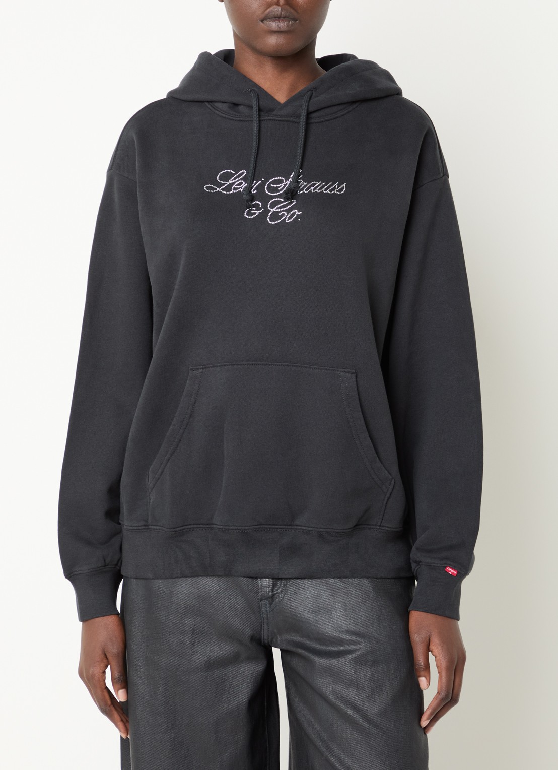 Levi's Heritage hoodie met logoprint en strass - detail 4 zwart