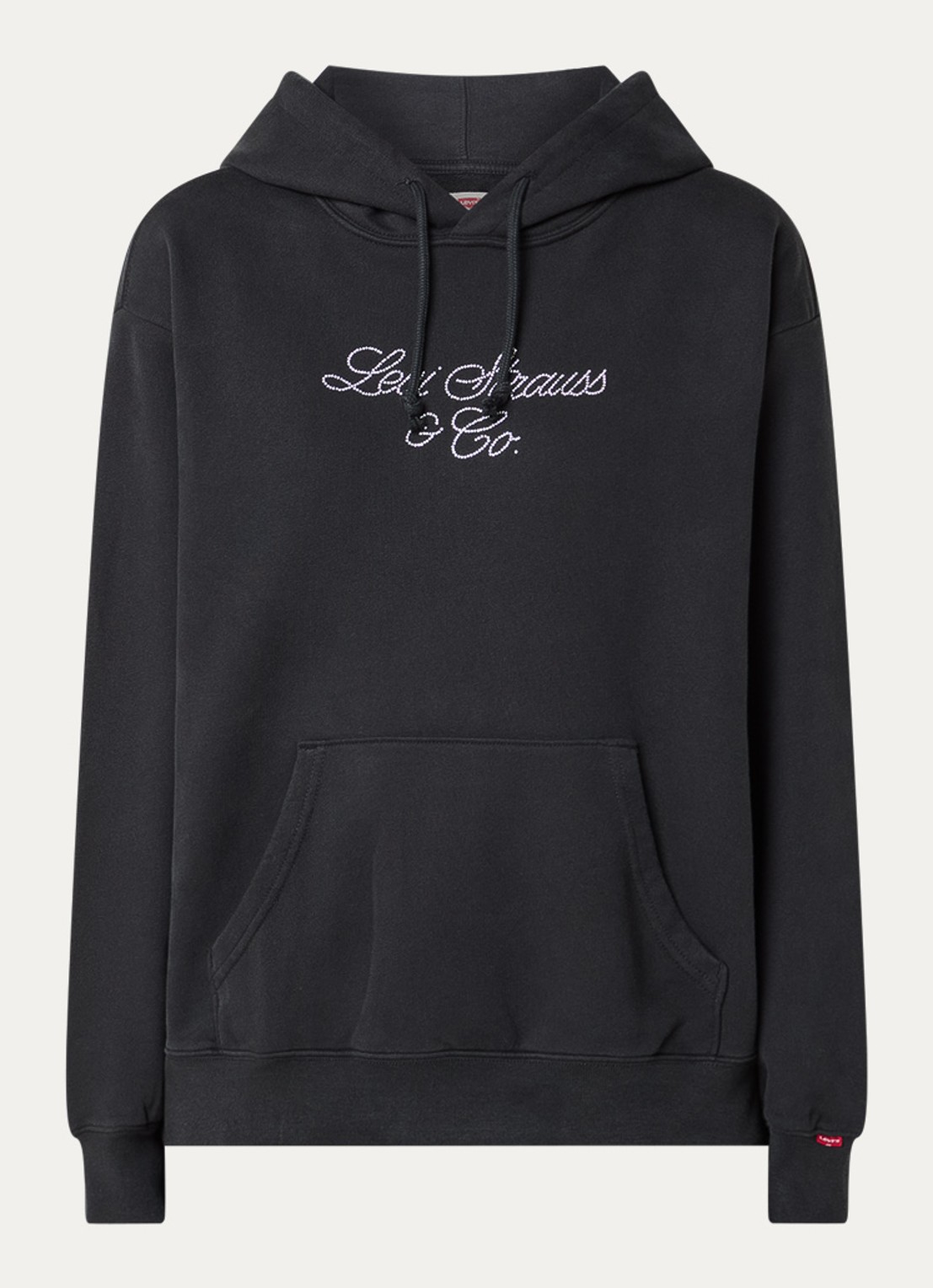 Levi's Heritage hoodie met logoprint en strass - voorkant zwart