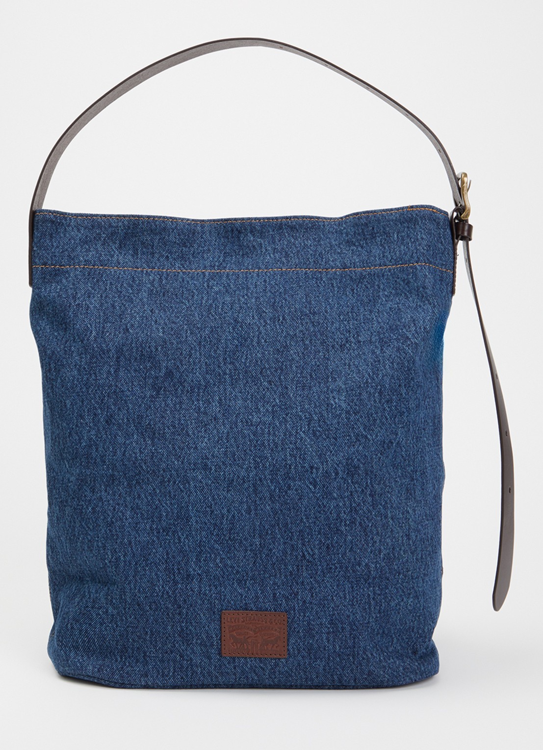 Levi's Heritage M schoudertas van denim met logo - voorkant indigo