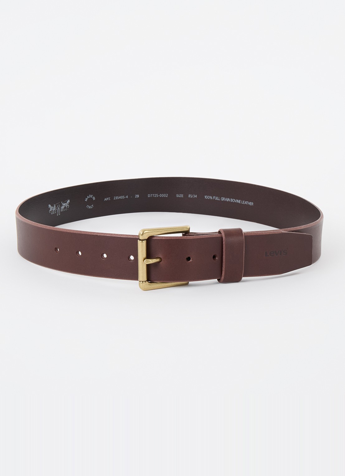 Levi's Heritage riem van leer - voorkant kastanjebruin