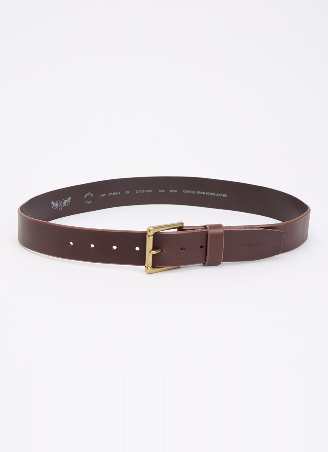 Levi's Heritage riem van leer - voorkant 2 kastanjebruin